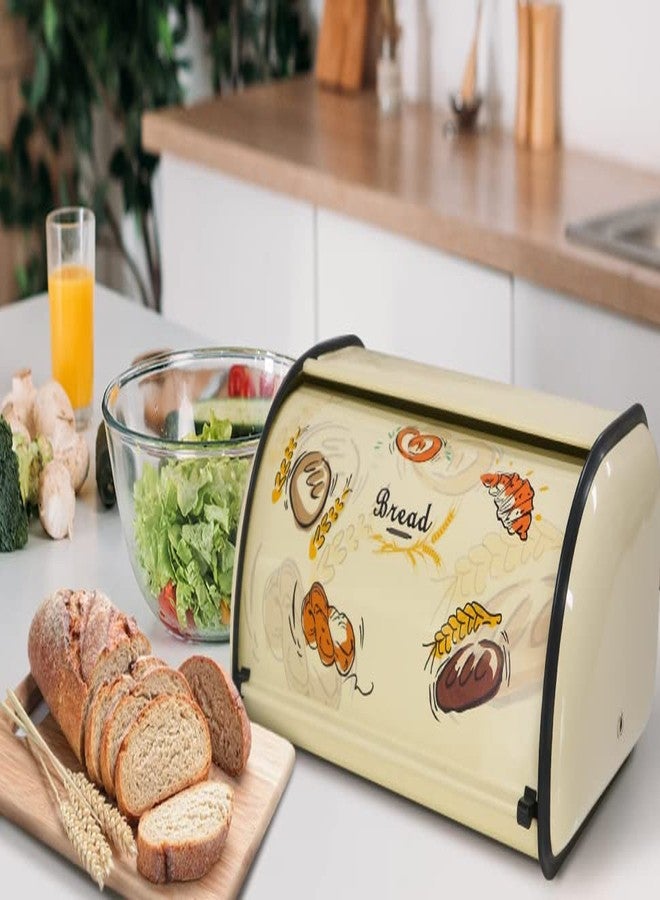 SOTECH Bread Box Metal Bread Storage Container Roll Top Bread Bin for Kitchen Countertop Farmhouse Bread Boxes Bread Keeper Holder Vintage airtight Counter - Image 4